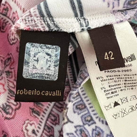 Roberto Cavalli Womens Multicolor Printed V Neck Top Sleeveless size IT 42 US 6 - Picture 11 of 12
